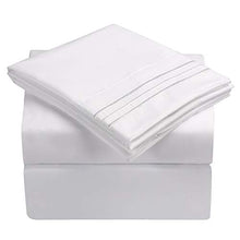 Load image into Gallery viewer, HooSeen 4-Pieces Bed Sheets Set 1800 Series Microfiber-Wrinkle & Fade Resistant, Deep Pocket, Hypoallergenic Bedding Set, Pillow Case (White, King)