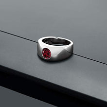 Load image into Gallery viewer, Gem Stone King 1.40 Ct Oval Red VS Rhodolite Garnet 925 Sterling Silver Men's Ring (Size 13)