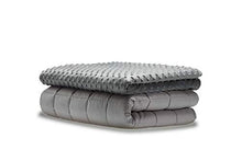 Load image into Gallery viewer, Snuggle Pro Premium Weighted Blanket Kids Set, 7lbs (41"x60", Gray), Breathable, Washable, Hypoallergenic & Heavy | Reversible Cooling Bamboo & Minky Dot Sensory Duvet Cover + Extra Gift