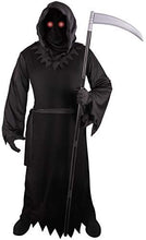 Load image into Gallery viewer, Grim Reaper Costume Adult with Glowing Red Eyes (Large)