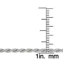 Load image into Gallery viewer, Authentic Solid Sterling Silver Rope Diamond-Cut Braided Twist Link .925 Rhodium Necklace Chains 1.5MM - 5.5MM, 16" - 30", Made In Italy, Men & Women, Next Level Jewelry