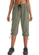 Load image into Gallery viewer, SANTINY Women's Hiking Cargo Pants Lightweight Quick Dry Outdoor Capris for Women Camping Athletic UPF 50 Zipper Pockets(02-Silver Sage_XL)