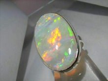 Load image into Gallery viewer, ROSE JEWELRY 925 Silver Ring Woman Man White Fire Opal Moon Stone Wedding Engagement Size6-10 (10)