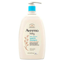 Load image into Gallery viewer, Aveeno Baby Daily Moisture Gentle Bath Wash & Shampoo with Natural Oat Extract, Hypoallergenic, Tear-Free & Paraben-Free Formula for Sensitive Hair & Skin, Lightly Scented, 33 fl. oz