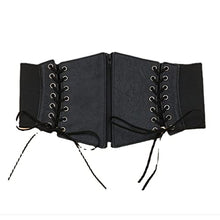 Load image into Gallery viewer, Y-YUNLONG Corset Bodysuit for Women Leather Lace Up Belt Corset Knitted Crop Top Women Boho Bustier Sexy Rave Outfit Ladies Clothe