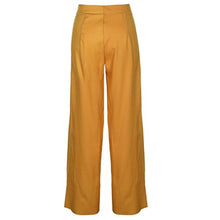 Load image into Gallery viewer, GoodLock Women High Waist Pants OL Loose Stretch Wide Leg Long Pants Palazzo Trousers (Yellow, Small)