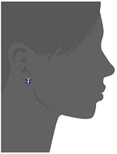 Load image into Gallery viewer, Amazon Collection Sterling Silver Genuine African Amethyst Butterfly Stud Earrings