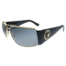 Load image into Gallery viewer, Versace VE 2163 100287 Gold Metal Aviator Sunglasses Grey Lens