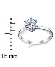 Load image into Gallery viewer, 1.25 Carat Round Brilliant Cubic Zirconia CZ Sterling Silver 925 Wedding Engagement Ring Size 6