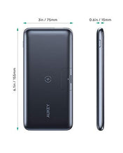 Load image into Gallery viewer, USB C Power Bank, AUKEY Wireless 10000mAh Portable Charger with Foldable Stand, 18W Power Delivery & Quick Charge 3.0 Power Bank for iPhone 11/11 Pro, Samsung, iPad & More (1ft A-to-C Cable Included)