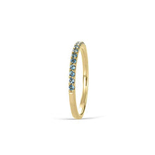 Load image into Gallery viewer, 14K Yellow Gold 1/4 Cttw Genuine Blue Topaz Stackable 2MM Wedding Anniversary Band Ring - December Birthstone, Size 7