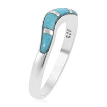Load image into Gallery viewer, Southwest Fashion Jewelry Band Ring for Women 925 Sterling Silver Kingsman Turquoise Size 9