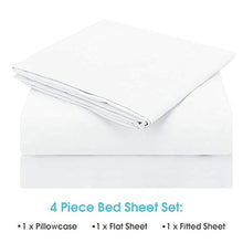 Load image into Gallery viewer, BYSURE 4 Pieces Queen Bed Sheet Set - 1800 Soft Durable Brushed Microfiber, 15 Inch Deep Pockets, Wrinkle & Fade Resistant (Queen, White)