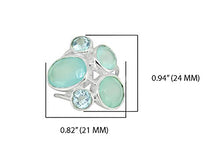 Load image into Gallery viewer, YoTreasure Aqua Chalcedony & Blue Topaz 925 Sterling Silver Chunky Ring