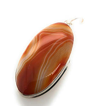 Load image into Gallery viewer, Natural Lake Superior Agate 925 Solid Sterling Silver Pendant 55mm