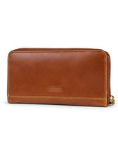 Load image into Gallery viewer, Timberland Leather RFID Zip Around Wallet Clutch with Wristlet Strap, Cognac (Buff Apache)