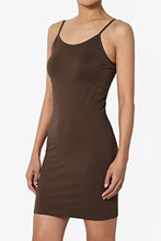 Load image into Gallery viewer, TheMogan Women's Adjustable Strap Long Cami Full Slip Under Dress Brown S/M