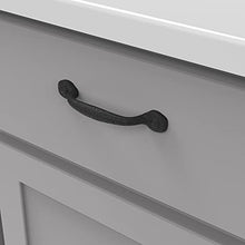 Load image into Gallery viewer, Hickory Hardware P3000-BI-10B Refined Rustic Collection Pull, 3-3/4 Inch (96mm) Center, Black Iron, 10 Each