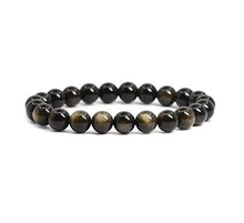 Load image into Gallery viewer, Natural Gold Sheen Obsidian Gemstone Bracelet 7.5 inch Stretchy Chakra Gems Stones Healing Crystal Energy Quartz Rocks GB8B-24