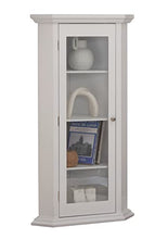 Load image into Gallery viewer, Kings Brand Furniture - Corner Curio Storage Cabinet with Glass Door, White Finish
