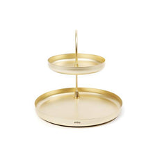 Load image into Gallery viewer, Umbra Poise Large Jewelry Tray, Double Jewelry Tray, Attractive Jewelry Storage You Can Leave Out, Two-Tiered Jewelry Tray, Matte Brass Finish