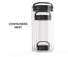 Load image into Gallery viewer, Prepara, Black Gloss handle, Evak Fresh Saver Airless Canister, Glass & Stainless, Small, Medium