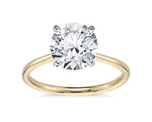 Load image into Gallery viewer, 14K Solid Yellow Gold 2.0 Carat Solitaire CZ Engagement Ring, Size 6