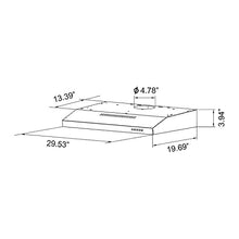 Load image into Gallery viewer, CIARRA CAS75918A 30 inch Range Hood with CACF006 Carbon Filters, Stainless Steel Stove Vent Hood for Kitchen