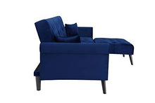 Load image into Gallery viewer, elvet Fabric Sectional Sofa Set Corner Couch with Chaise Lounge Living Room Furniture (Navy Blue)