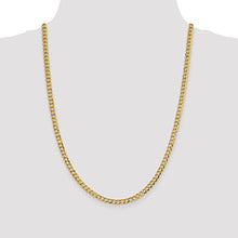 Load image into Gallery viewer, 14k Yellow Gold 4.7mm Solid Flat Cuban Chain Necklace 24 Inch Pendant Charm Curb Miami Fine Jewelry For Women Gifts For Her
