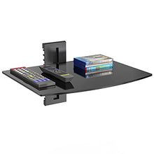 Load image into Gallery viewer, WALI Floating Entertainment Center Shelves, Holds Up to 17.6lbs, TV Shelf with Strengthened Tempered Glasses for DVD Players, Cable Boxes, Games Consoles, TV Accessories (CS201B), 1 Shelf, Black