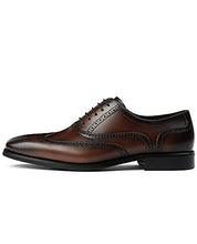 Load image into Gallery viewer, Hallow unbind Men's Handmade Dress Shoes Full Grain Leather Wingtip Brogue Oxford Formal Shoes for Men 11 Dark Brown