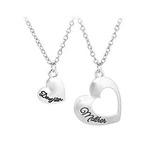Load image into Gallery viewer, Iulove 2pcs mom-Daughter Necklaces,Best, Heart Pendant Jewelry Mother Daughter Necklace, Wedding Party Valentines' Day Anniversary Souvenir Birthday Gifts for Her