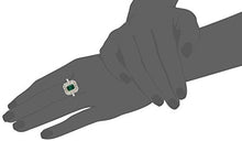 Load image into Gallery viewer, Sterling Silver and 14k Yellow Gold Emerald Cut Created Emerald and Diamond Accent Art Deco-Style Ring, Size 7