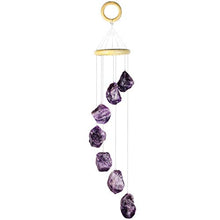 Load image into Gallery viewer, rockcloud Amethyst Raw Stones Wind Chime Home Garden Decoration Figurine