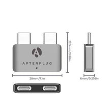 Load image into Gallery viewer, Afterplug Dual Type-C Short Extender, USB-C Thunderbolt 3 Female to Male Extension Adapter, 40Gbps, 100W PD, 5k Video for MacBook Pro 2020 2019 2018 2017 13" 15" 16" & MacBook Air with Case Cover