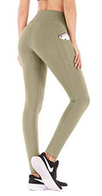 Load image into Gallery viewer, IUGA High Waist Yoga Pants with Pockets, Tummy Control, Workout Pants for Women 4 Way Stretch Yoga Leggings with Pockets (Olive, Small)