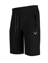 Load image into Gallery viewer, Screenshot SPORTS-A9050 Mens Fleece Athletic Zipper Pockets SweatShorts-Black-Small