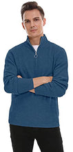Load image into Gallery viewer, Sailwind Men's Soft Sweaters Quarter Zip Pullover Classic Ribbed Turtleneck Sweater for Men US Medium VG Blue