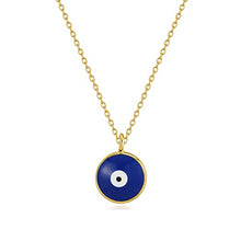 Load image into Gallery viewer, ORNAPEADIA Evil Eye Necklace for Women Coin Third Blue Eyes Amulet Pendant 18K Gold Filled Dainty Chain Simple Jewelry