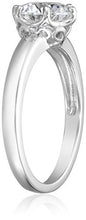 Load image into Gallery viewer, Platinum-Plated Sterling Silver Solitaire Ring set with Round Swarovski Zirconia (2 cttw), Size 9