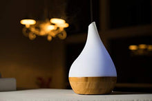 Load image into Gallery viewer, XBrand Bamboo/Glass Aromatherapy Essential Oil Diffuser & Color Changing Mist Humidifier, 10 Inch Tall, Brown & White
