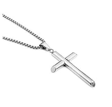 Load image into Gallery viewer, Hollywood Jewelry 14K White Gold Chain Cross Pendant Necklace for Men, Women w/Real Strong Solid Clasp Miami Cuban Link Style (16)