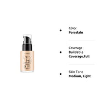 Load image into Gallery viewer, FARMASi Full Coverage Foundation Makeup, 30 mL Liquid Cream, Lightweight Long Lasting Coverage, Breathable Skin Moisturizer with Color True Matte Blending, Face Makeup (Porcelain)