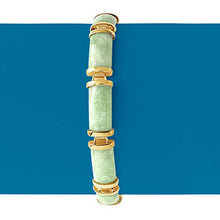 Load image into Gallery viewer, Ross-Simons Good Fortune Jade Bracelet in 18kt Gold Over Sterling