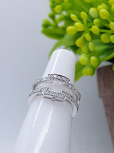 Load image into Gallery viewer, Dazzlingrock Collection 0.50 Carat (ctw) Round White Diamond Ladies Anniversary Wedding Enhancer Guard Double Band 1/2 CT, 14K White Gold, Size 8