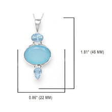 Load image into Gallery viewer, YoTreasure Blue Topaz & Chalcedony Crystal Necklace .925 Sterling Silver Chain Pendant