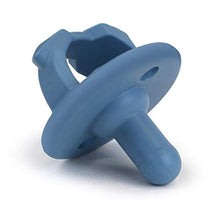Load image into Gallery viewer, Itzy Ritzy Sweetie Soother Pacifier Set of 2- Silicone Newborn Pacifiers with Collapsible Handle & Two Air Holes for Added Safety; Set of 2 in Light Blue & Dark Blue, Ages Newborn & Up