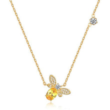 Load image into Gallery viewer, Tiny Cute Gold Bee Necklace, AILUOR Fashion Charm Crystal Rhinestone Honeybee Bumble Bee Pendant Jewelry for Women Girl Gifts (Gold)