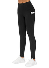 Load image into Gallery viewer, THE GYM PEOPLE Thick High Waist Yoga Pants with Pockets, Tummy Control Workout Running Yoga Leggings for Women (Large, Charcoal Grey)